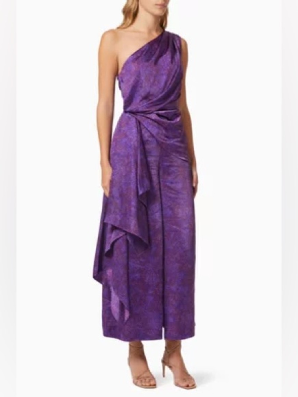 Keepsake the Label Tonight Jumpsuit Violet Mottle Satiny Wedding Guest Party